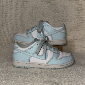 Nike Kids Light Blue and White Dunk Low